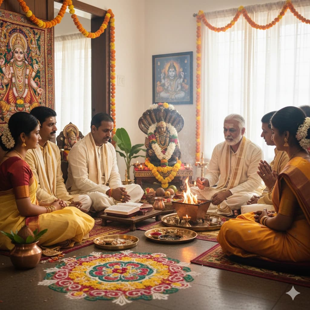 Traditional Hindu pooja service: Griha Pravesh Pooja performed by experienced pandit in Pune, India